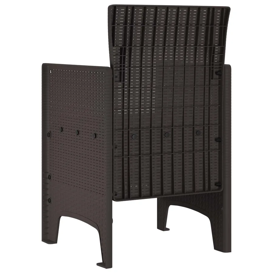 Chaise de jardin 4 pcs Marron 53 x 49 x 85 cm Polypropylène - 5