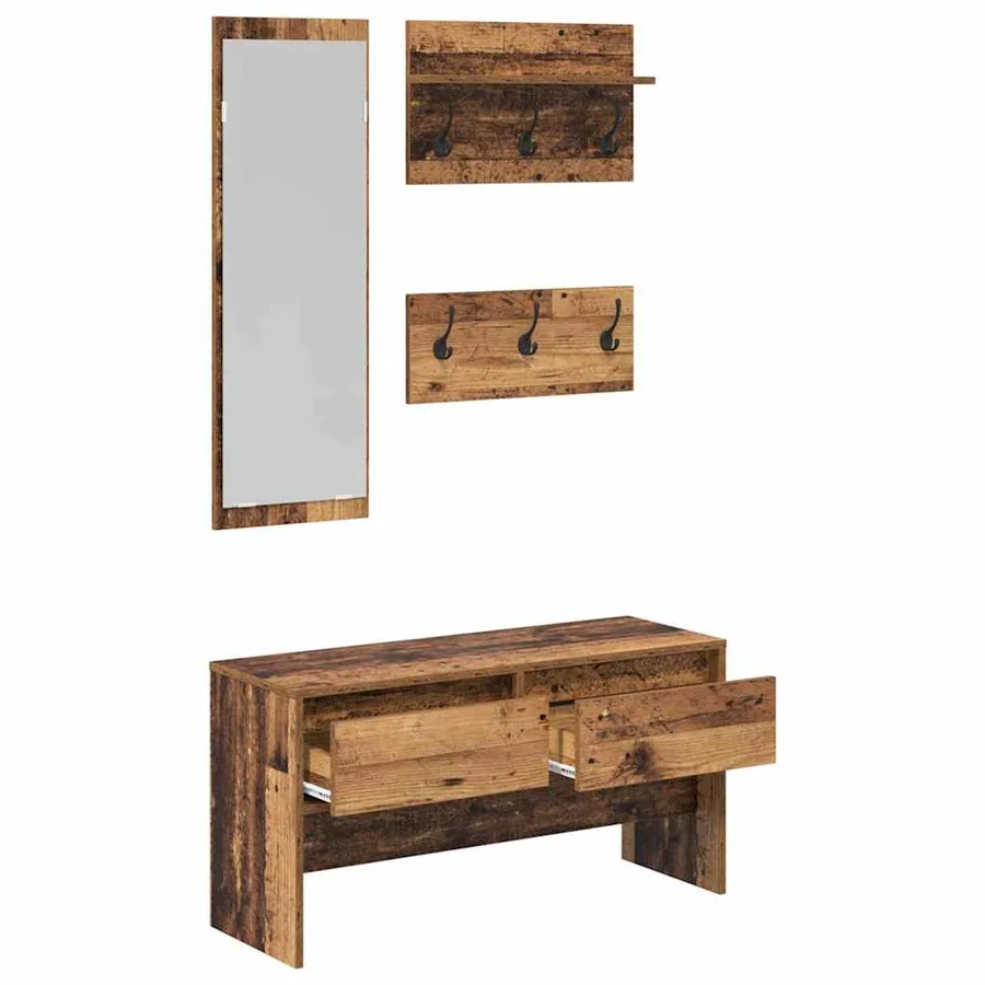 Ensemble de meubles d'entrée Bois ancien 90 x 31 x 46,5 cm - 5