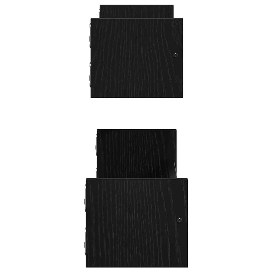 Étagère Murale Montage mural 2 pcs Chêne noir 60 x 16 x 14 cm - 7