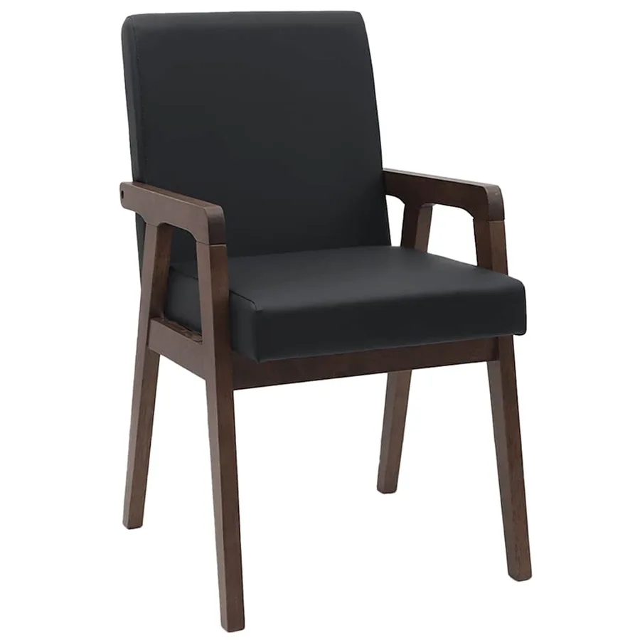 Chaises de salle à manger avec coussins (2 pcs) bois massif marron caoutchouc - 4