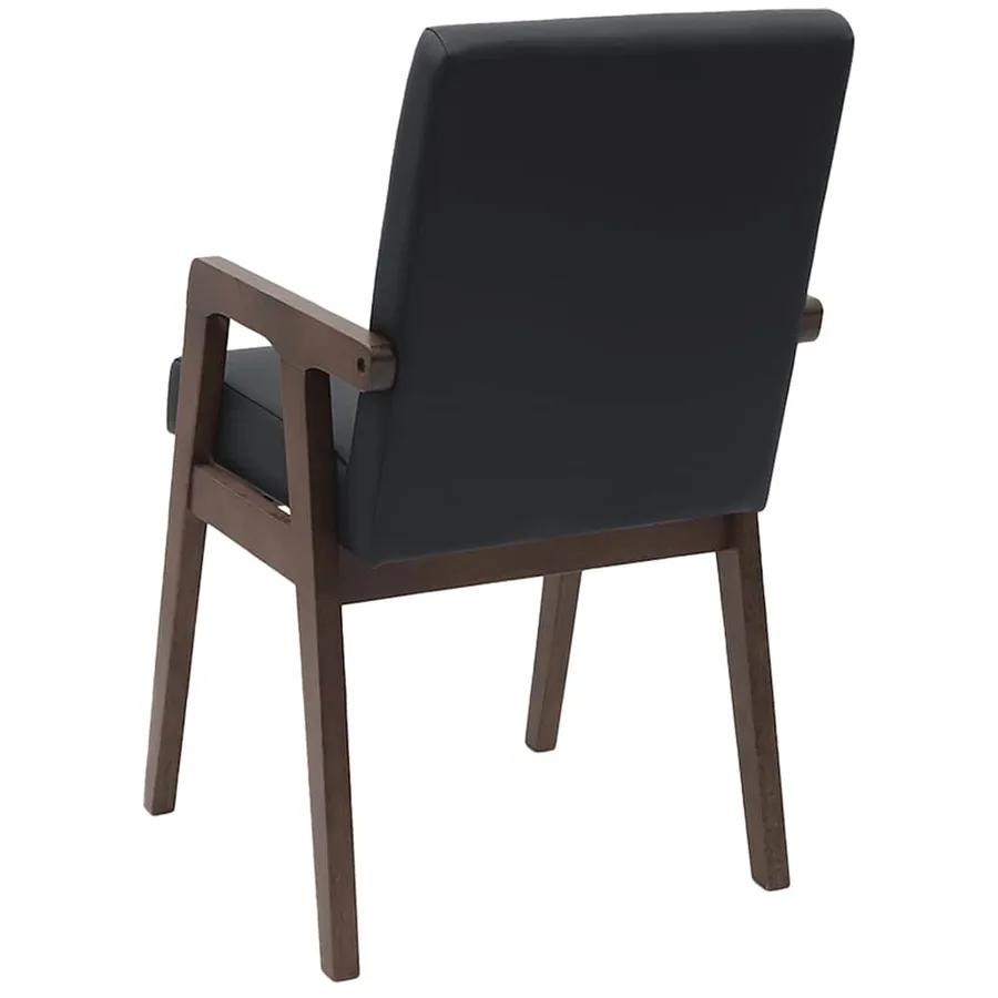 Chaises de salle à manger avec coussins (2 pcs) bois massif marron caoutchouc - 7
