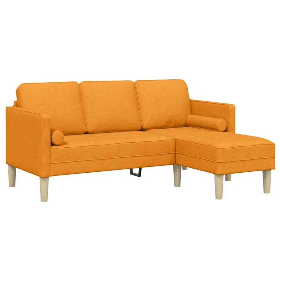 Ensemble de Canapés avec coussin 2 pcs Jaune foncé Polyester - 5