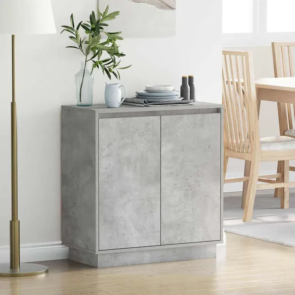Buffet LED pour Gris béton 71 x 34,5 x 75 cm Bois d'ingénierie