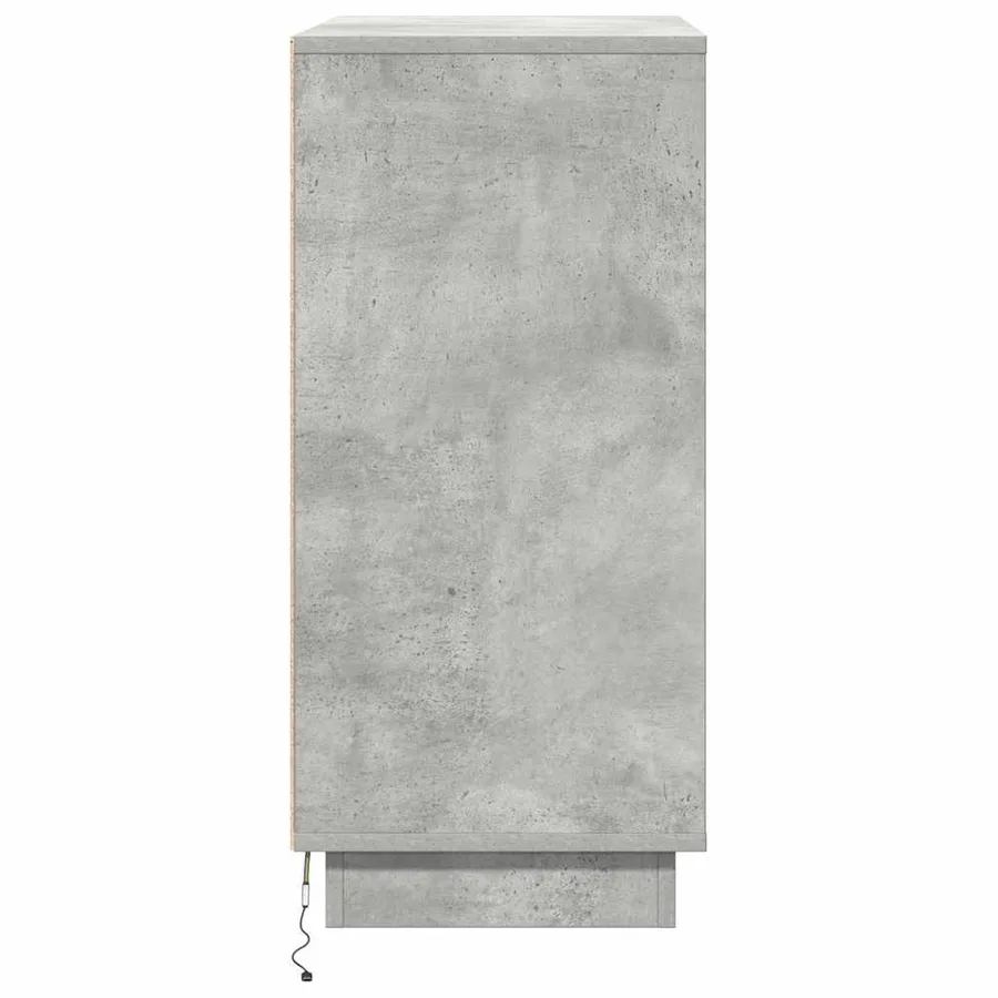 Buffet LED pour Gris béton 71 x 34,5 x 75 cm Bois d'ingénierie - 10
