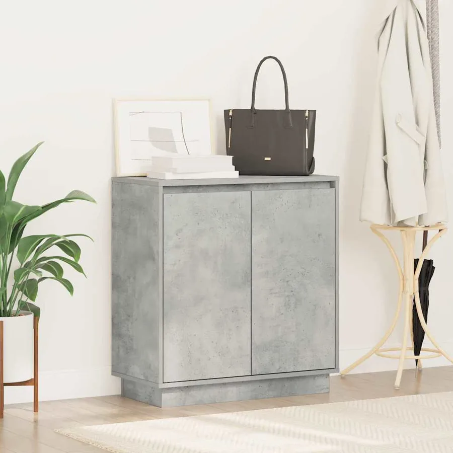 Buffet LED pour Gris béton 71 x 34,5 x 75 cm Bois d'ingénierie - 5