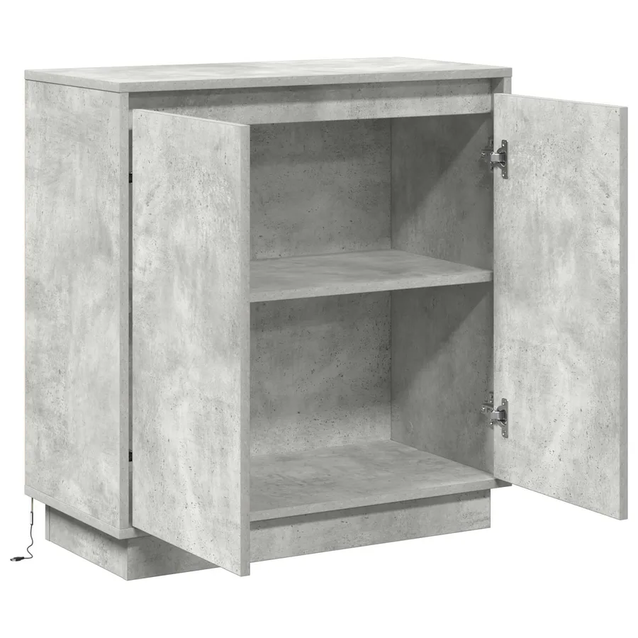 Buffet LED pour Gris béton 71 x 34,5 x 75 cm Bois d'ingénierie - 7