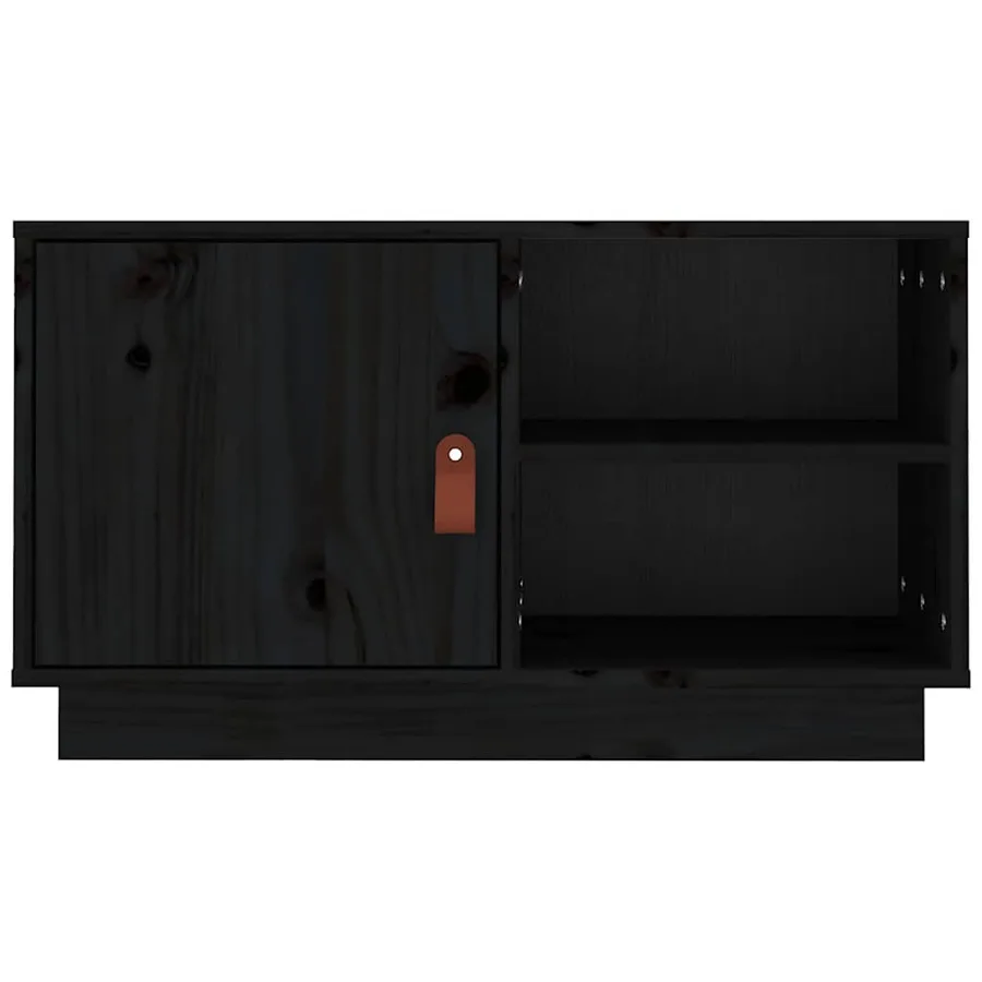 Meuble TV Noir 70x34x40 cm Bois de pin massif - 6