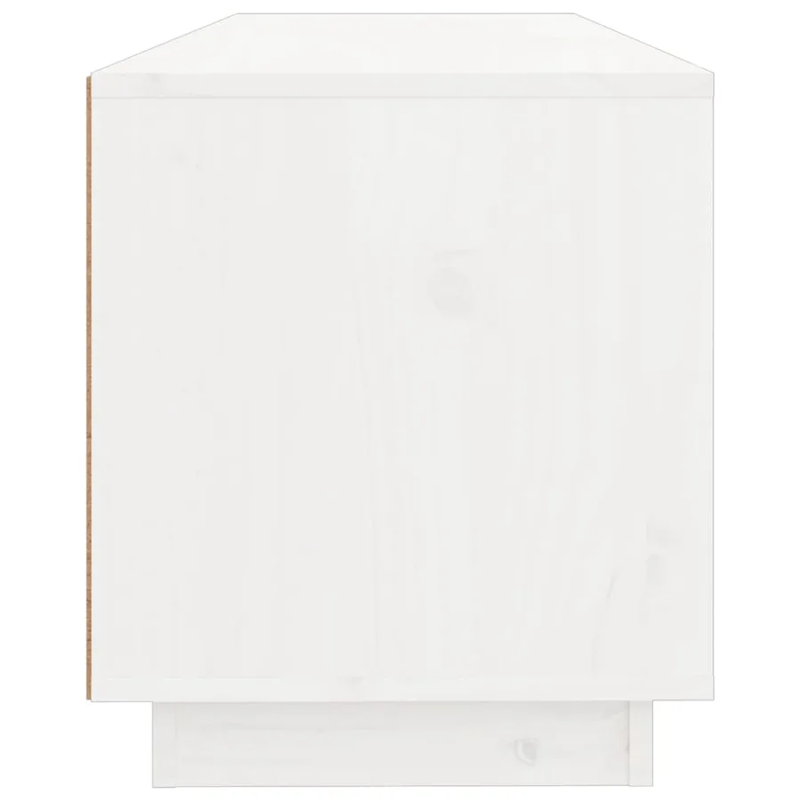 Meuble TV Blanc 100x34x40 cm Bois de pin massif - 8