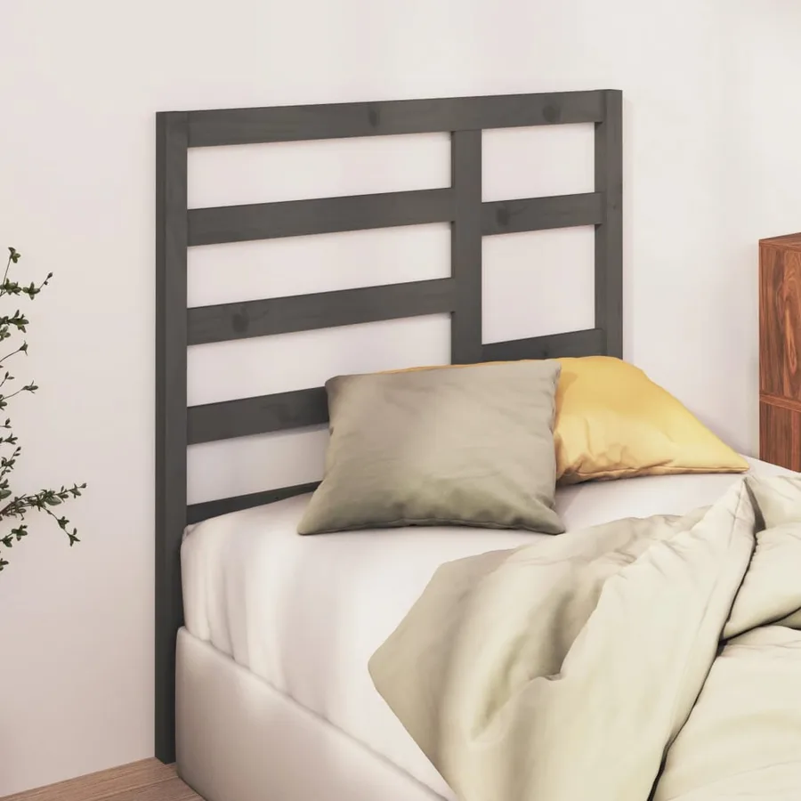 Tête de lit Gris 81x4x104 cm Bois massif de pin - 3