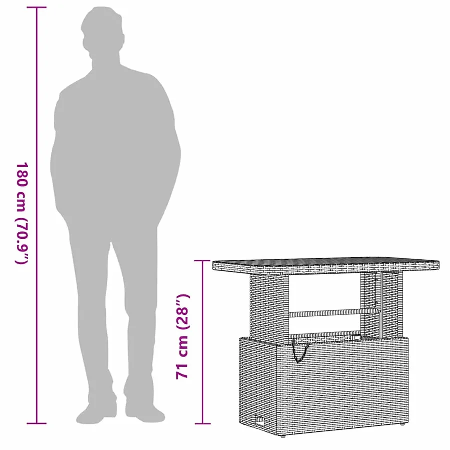 Ensemble de salle à manger pour jardin Noir polyrotin - 13