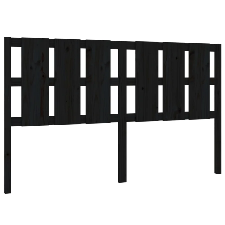 Tête de lit Noir 165,5x4x100 cm Bois massif de pin - 2