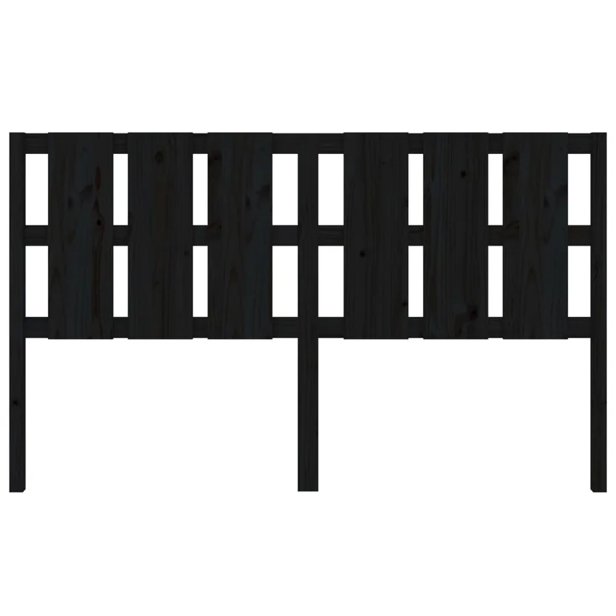 Tête de lit Noir 165,5x4x100 cm Bois massif de pin - 4