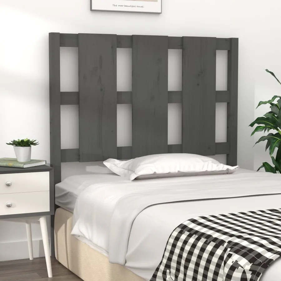 Tête de lit Gris 105,5x4x100 cm Bois massif de pin - 3