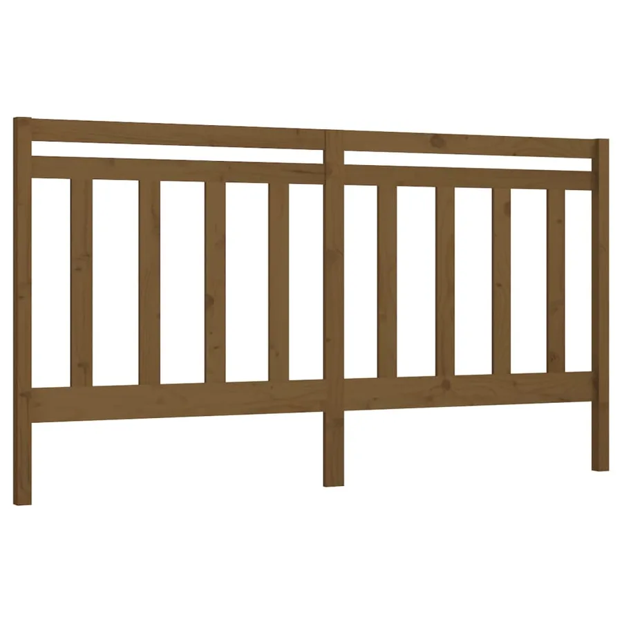 Tête de lit Marron miel 206x4x100 cm Bois massif de pin - 2