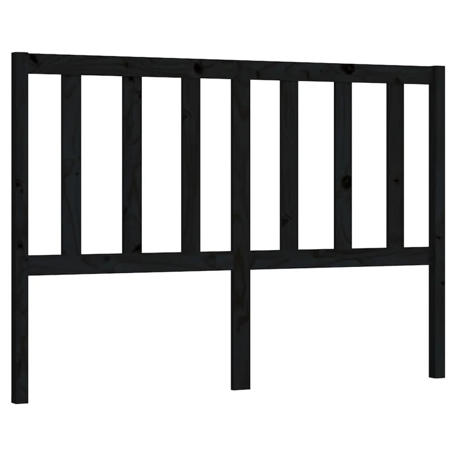 Tête de lit Noir 126x4x100 cm Bois massif de pin - 4