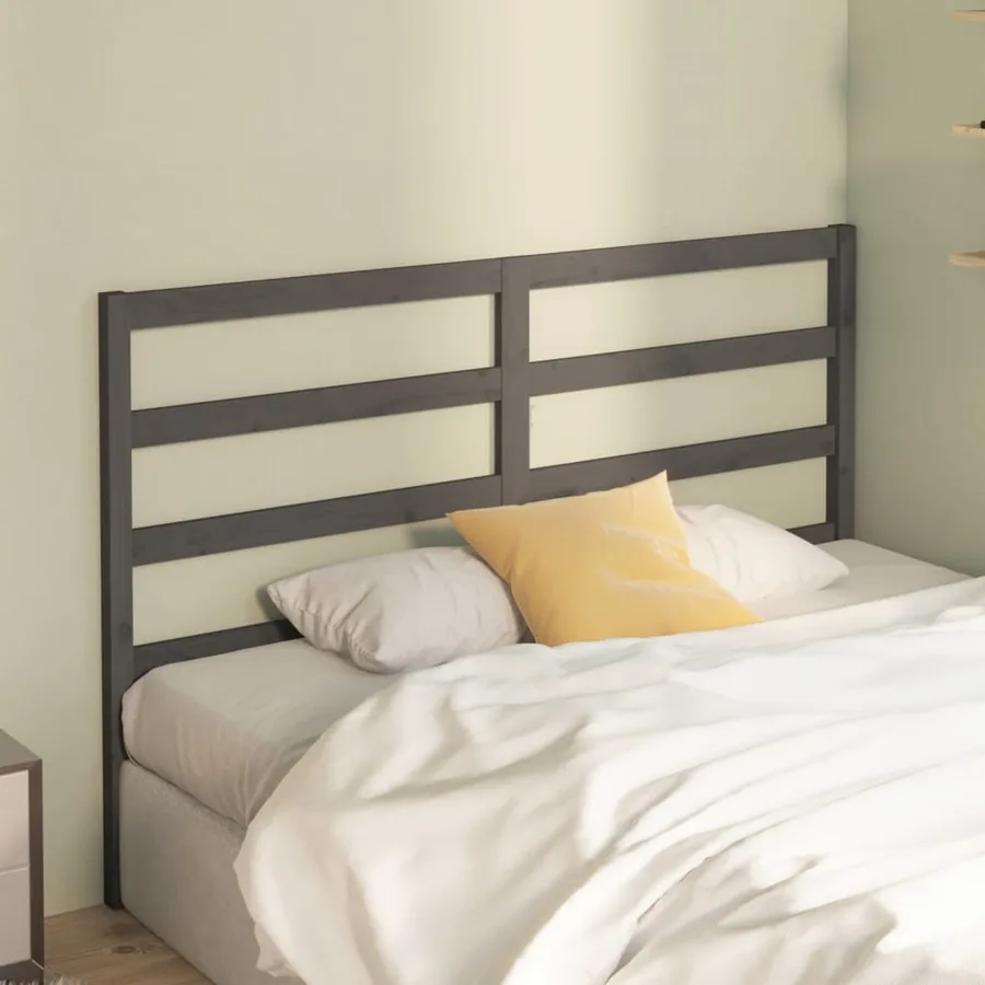 Tête de lit Gris 166x4x100 cm Bois massif de pin - 3