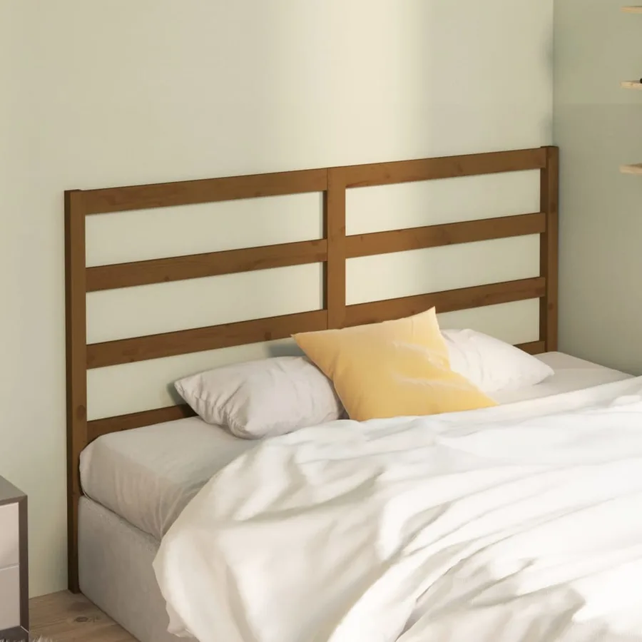 Tête de lit Marron miel 126x4x100 cm Bois massif de pin - 3