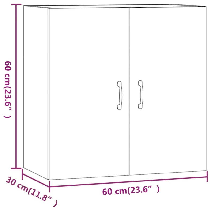 Armoire murale Chêne marron 60x31x60 cm Bois d'ingénierie - 9