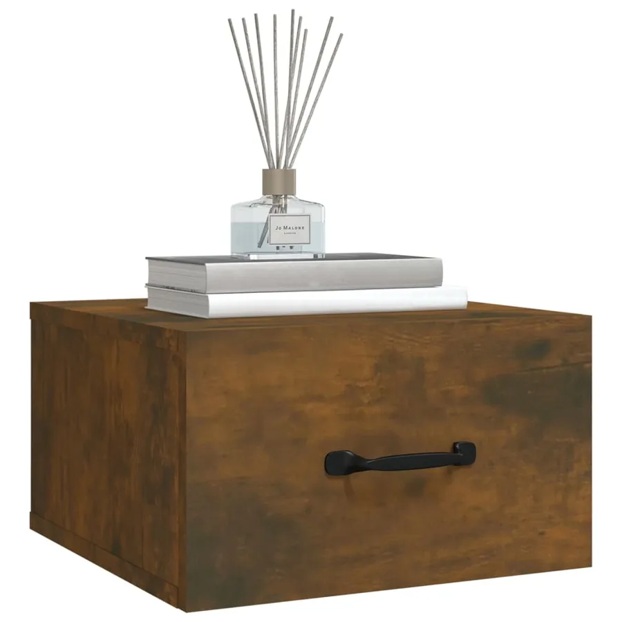 Tables de chevet murales 2 pcs Chêne fumé 35x35x20 cm - 9