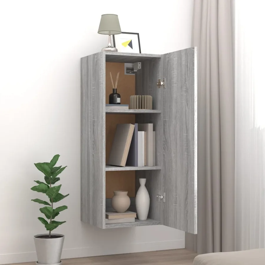 Armoire murale Sonoma gris 34,5x34x90 cm Bois d'ingénierie - 3