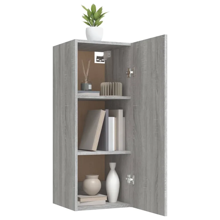Armoire murale Sonoma gris 34,5x34x90 cm Bois d'ingénierie - 4