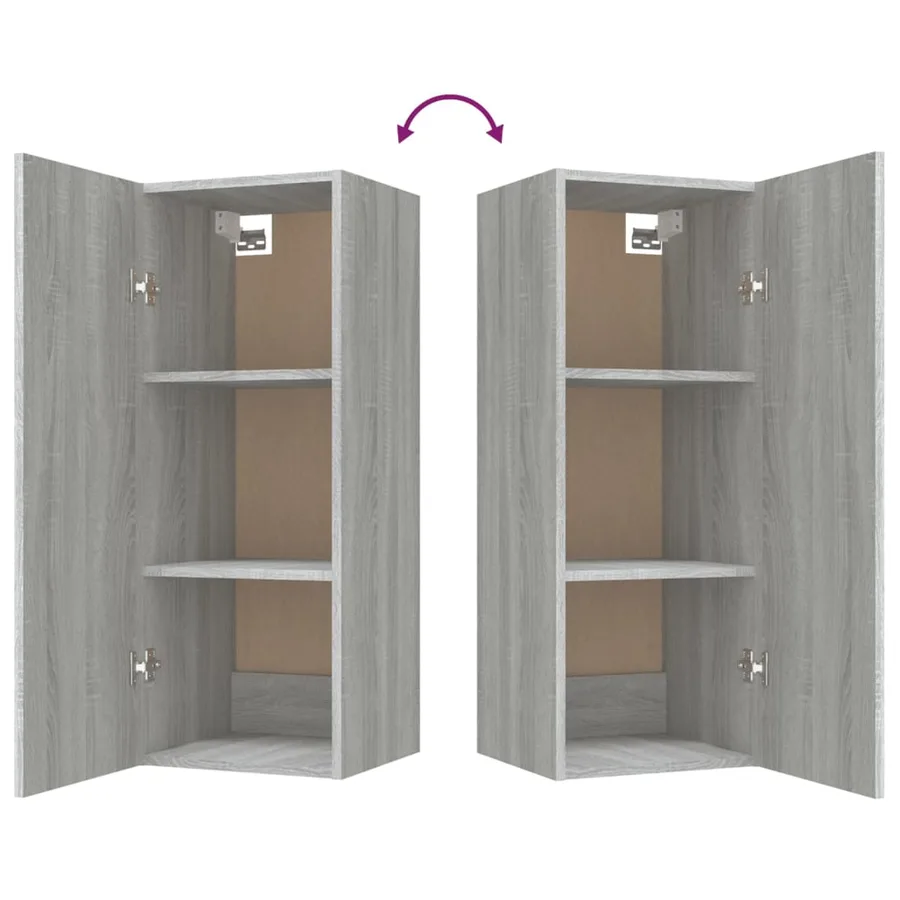 Armoire murale Sonoma gris 34,5x34x90 cm Bois d'ingénierie - 9