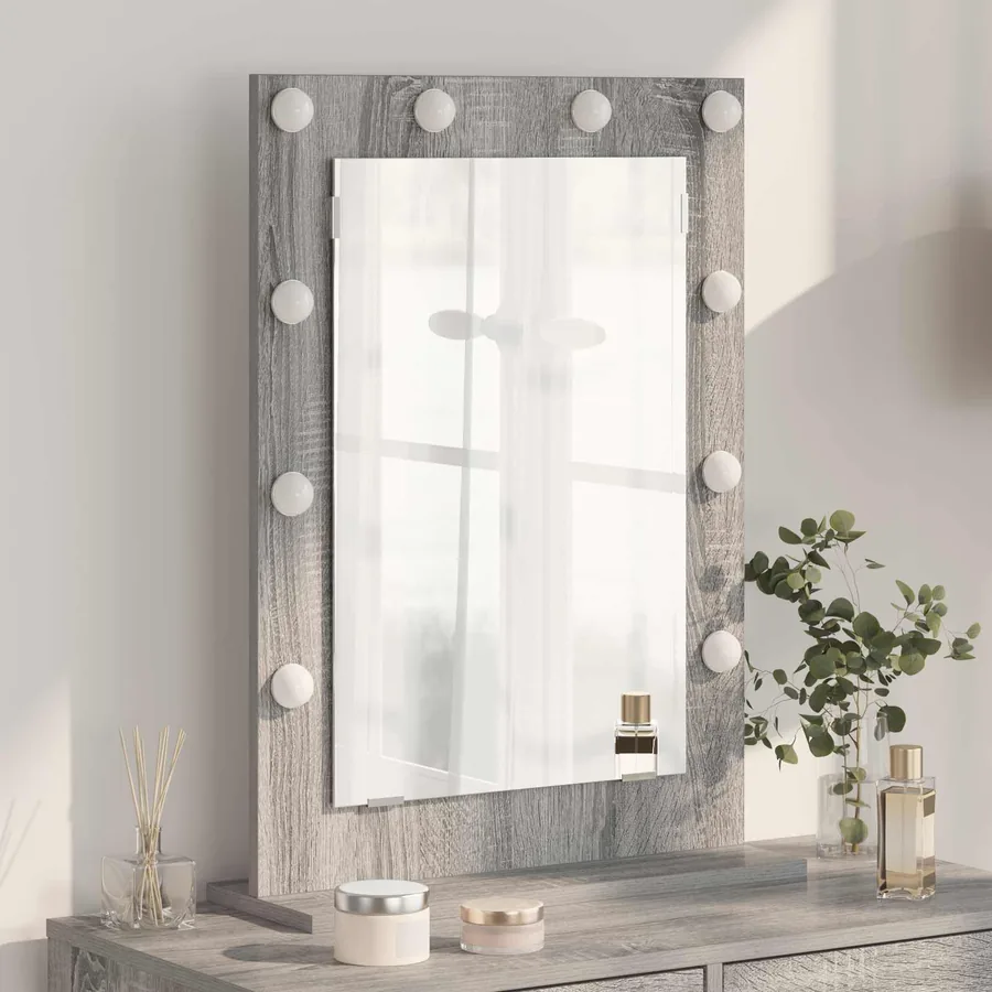 Miroir de vanité Rectangulaire Gris Sonoma 70 x 50 x 18 cm