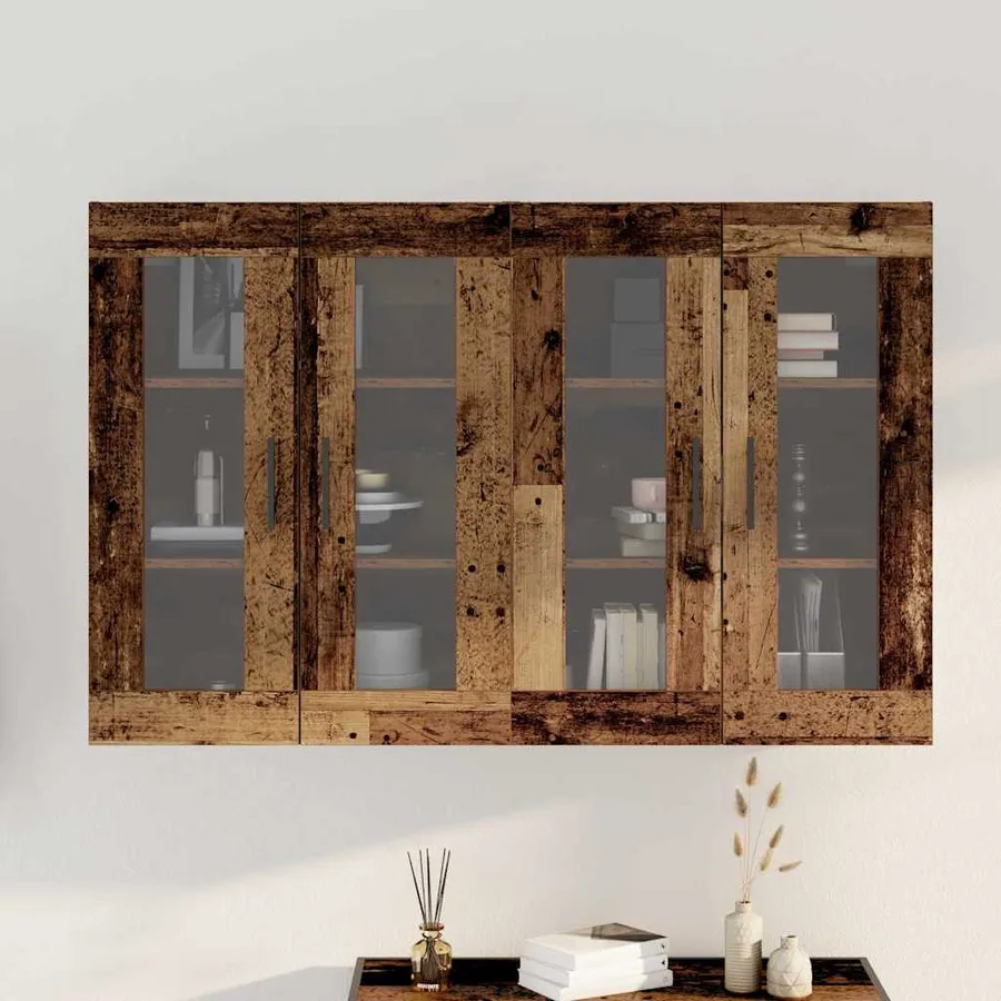 Armoires Murailles 2 pcs Bois ancien 69,5 x 34 x 90 cm - 4