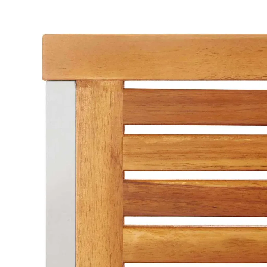 Transat 3 pcs Marron Bois d'acacia massif et acier inoxydable - 8