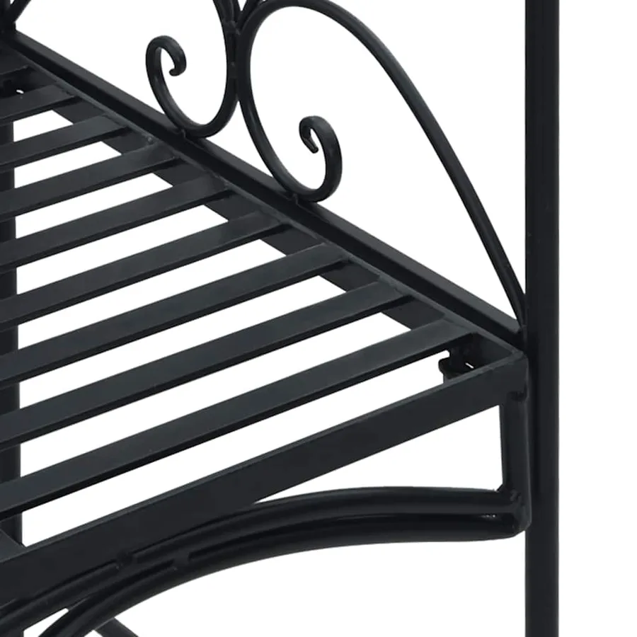 Banc de jardin Noir 121 x 48 x 200 cm Acier - 11