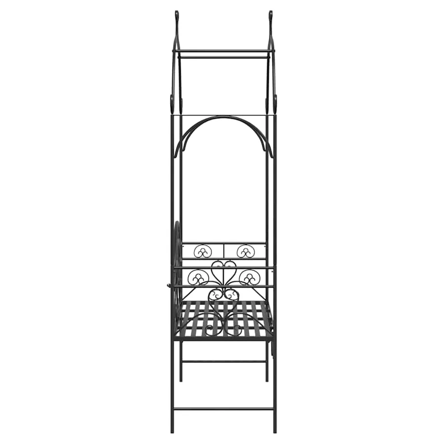 Banc de jardin Noir 121 x 48 x 200 cm Acier - 7