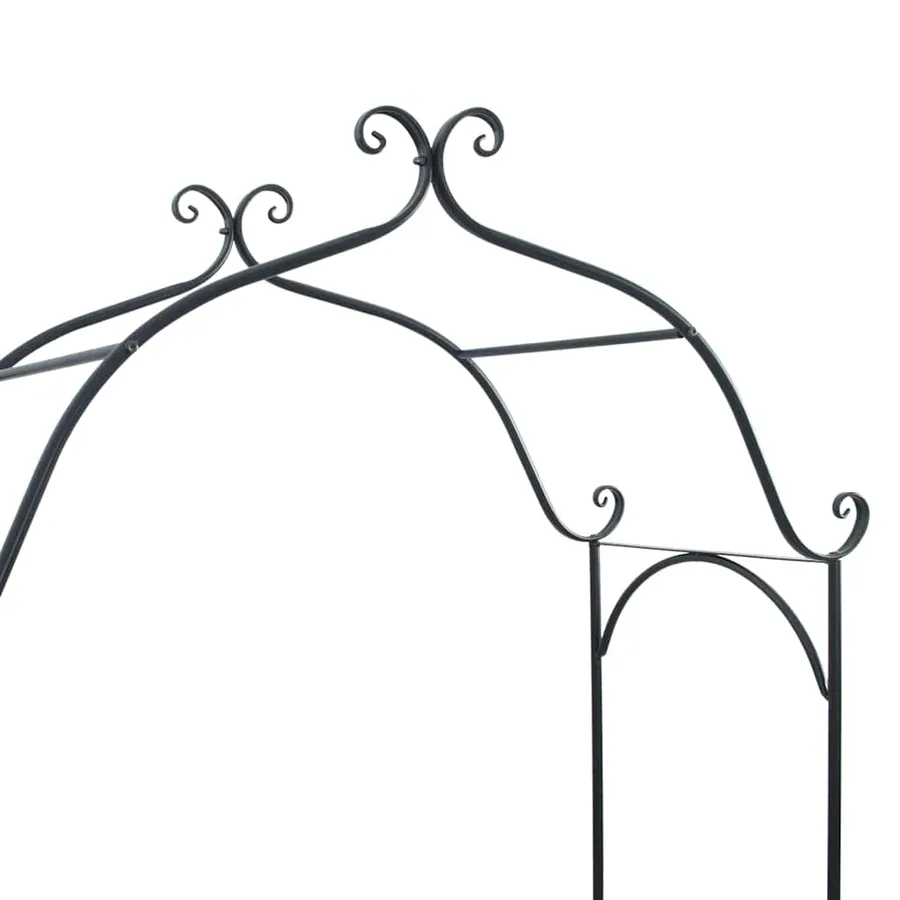 Banc de jardin Noir 121 x 48 x 200 cm Acier - 8