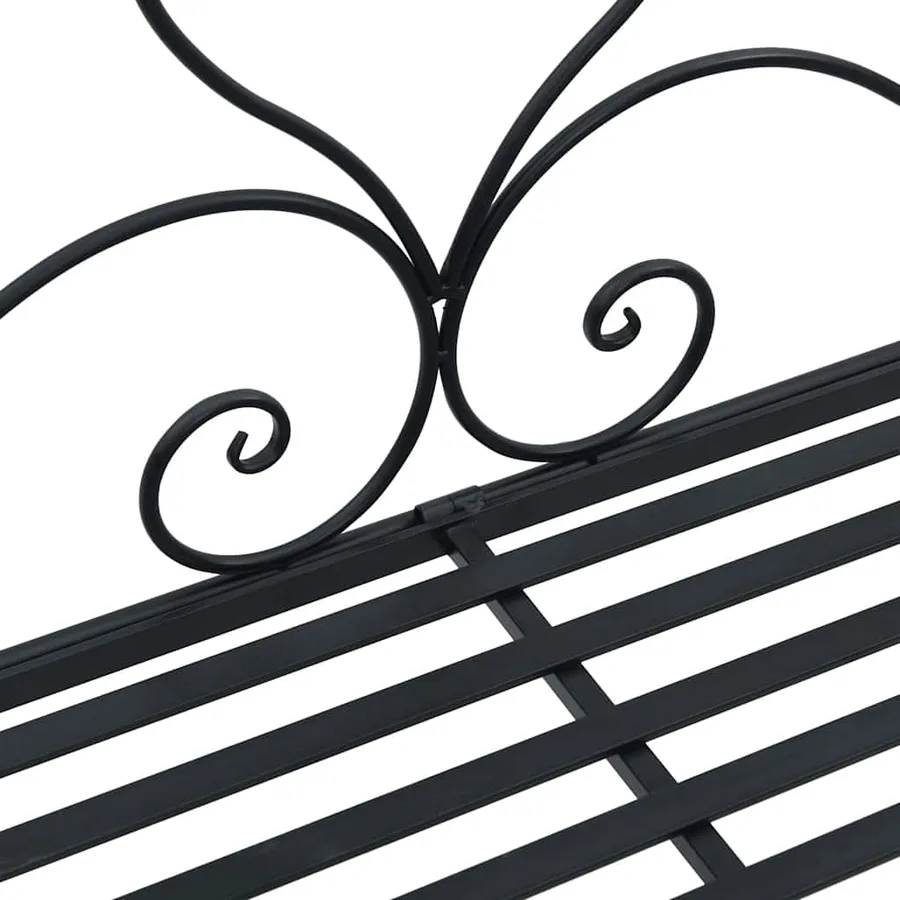 Banc de jardin Noir 121 x 48 x 200 cm Acier - 9