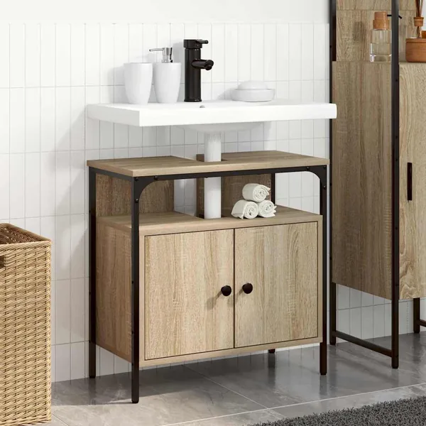 Cabinet de salle de bain avec stockage Beige 60 x 30 x 60 cm