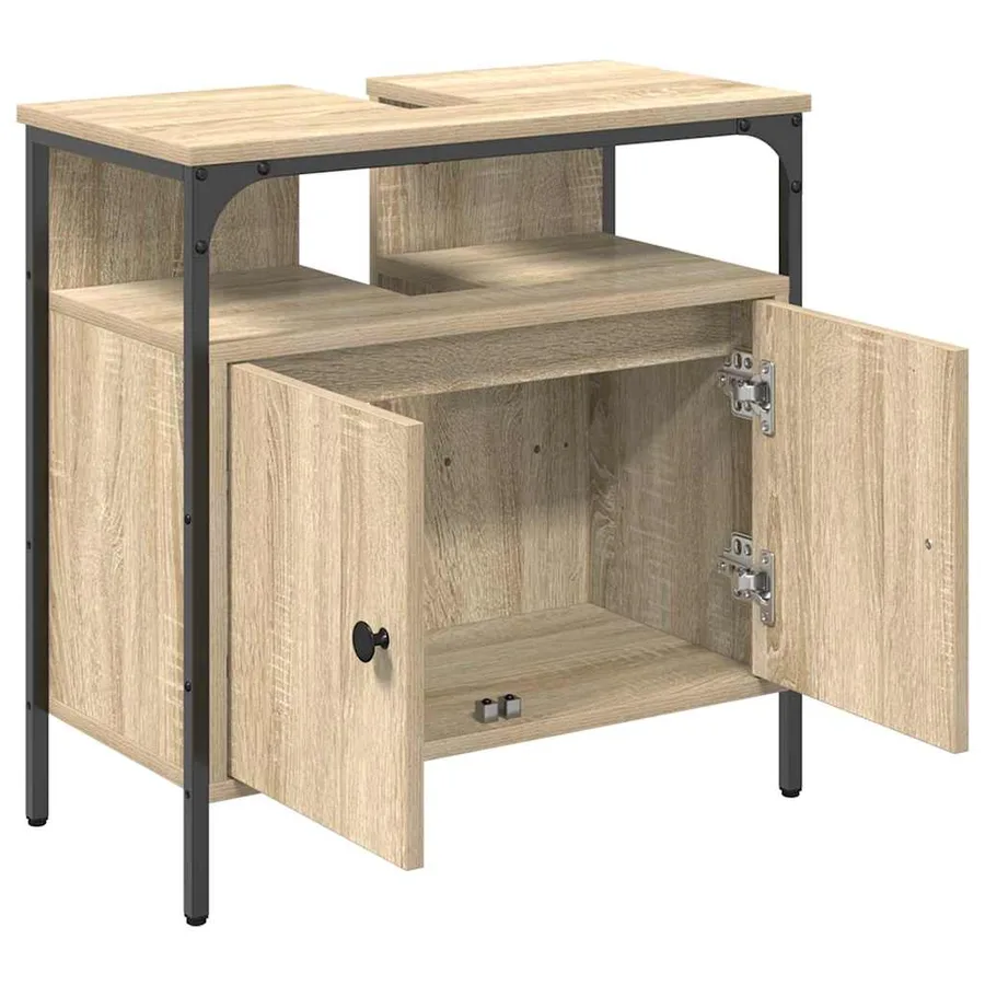 Cabinet de salle de bain avec stockage Beige 60 x 30 x 60 cm - 10