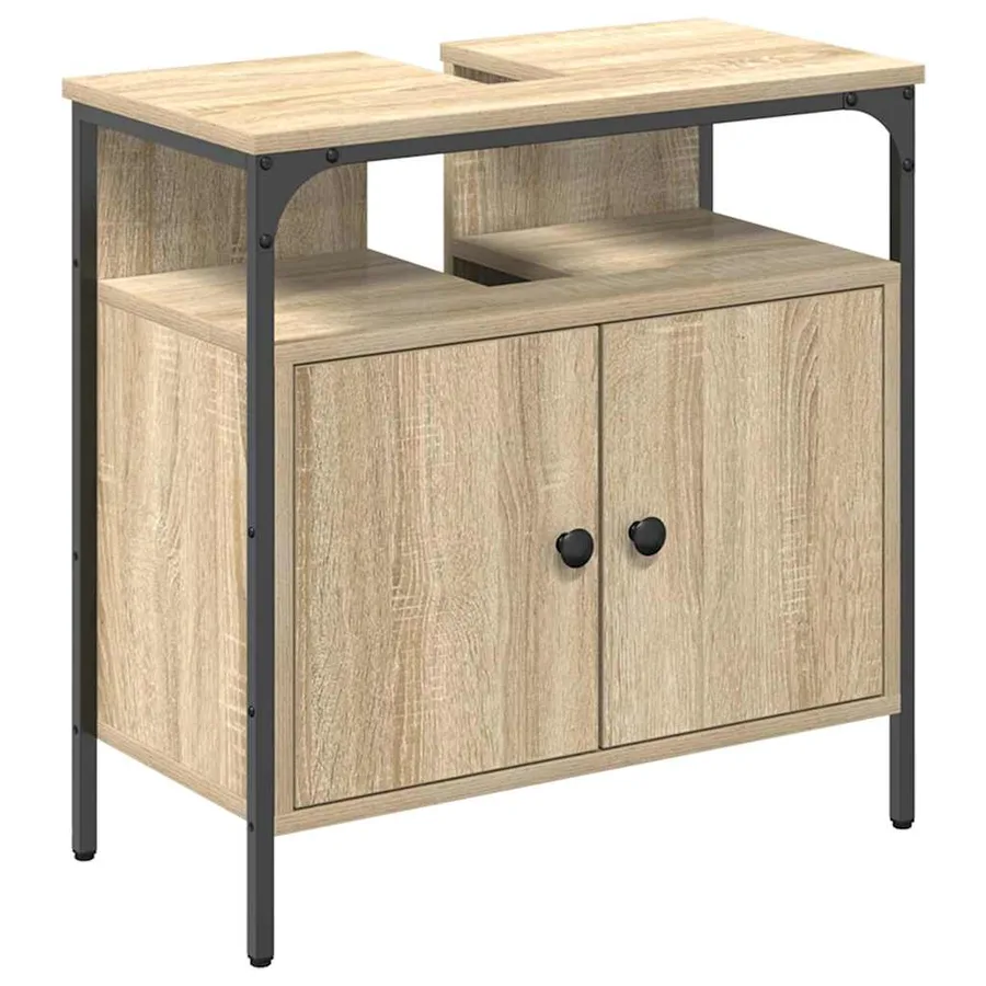 Cabinet de salle de bain avec stockage Beige 60 x 30 x 60 cm - 2