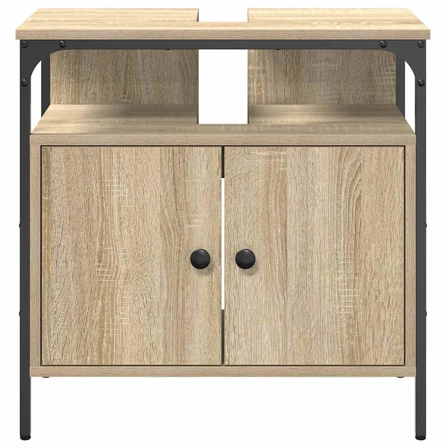 Cabinet de salle de bain avec stockage Beige 60 x 30 x 60 cm - 5
