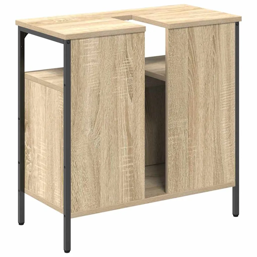 Cabinet de salle de bain avec stockage Beige 60 x 30 x 60 cm - 7