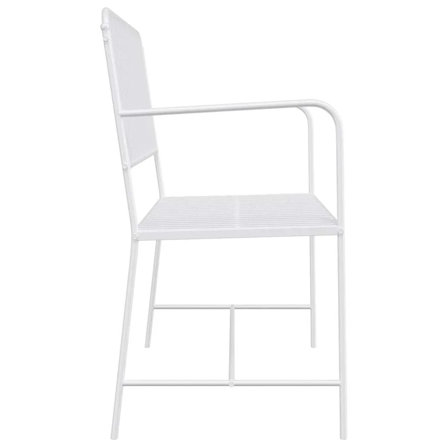 Banc de jardin Blanc Uni 103,5 x 51,5 x 90 cm Acier - 5