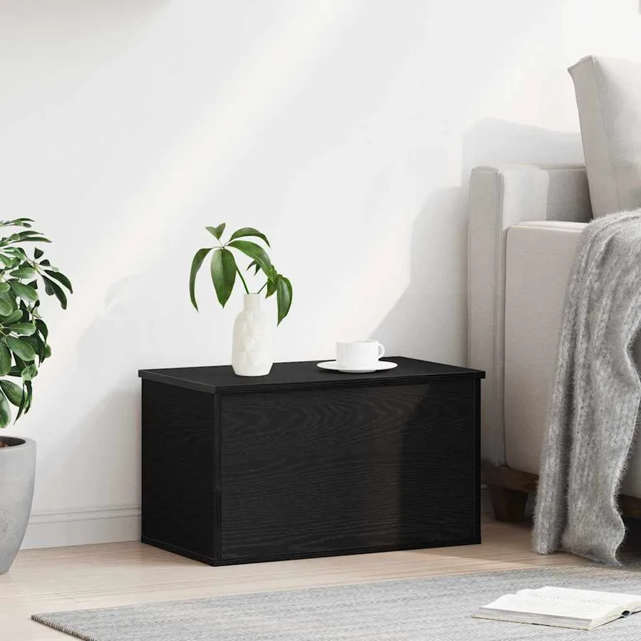 Boîte de Rangement Chêne noir 60 x 35 x 35 cm Bois d'ingénierie - 4