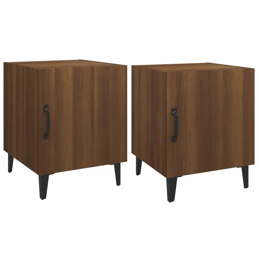 Tables de chevet 2 pcs Chêne marron Bois d'ingénierie - 2