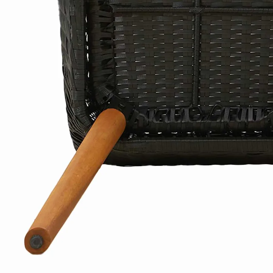 Ensemble de salle à manger pour jardin 7 pcs Noir polyrotin - 9