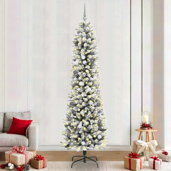 Sapin de Noël artificiel Blanc 240 cm PVC, métal et plastique