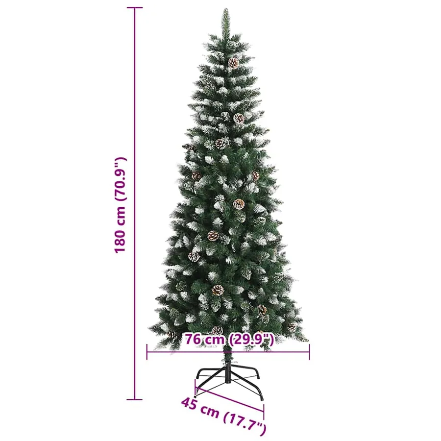 Sapin de Noël artificiel Vert 180 cm PVC, plastique et acier - 19