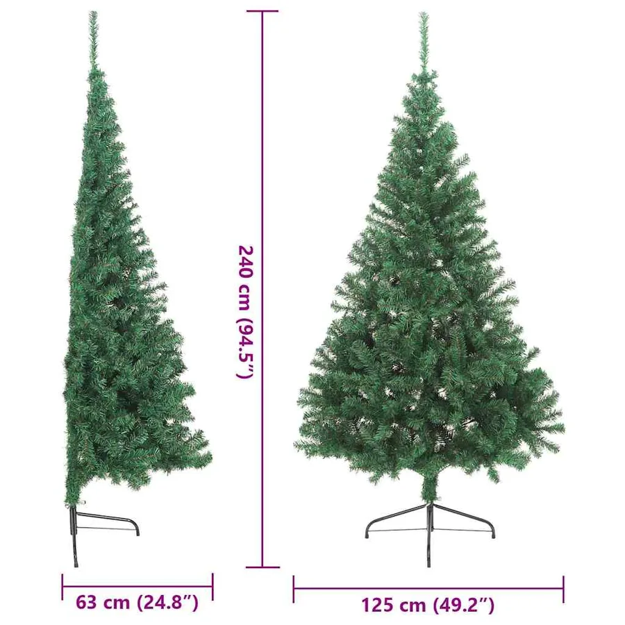 Sapin de Noël artificiel pré-éclairé Vert 240 cm PVC - 19