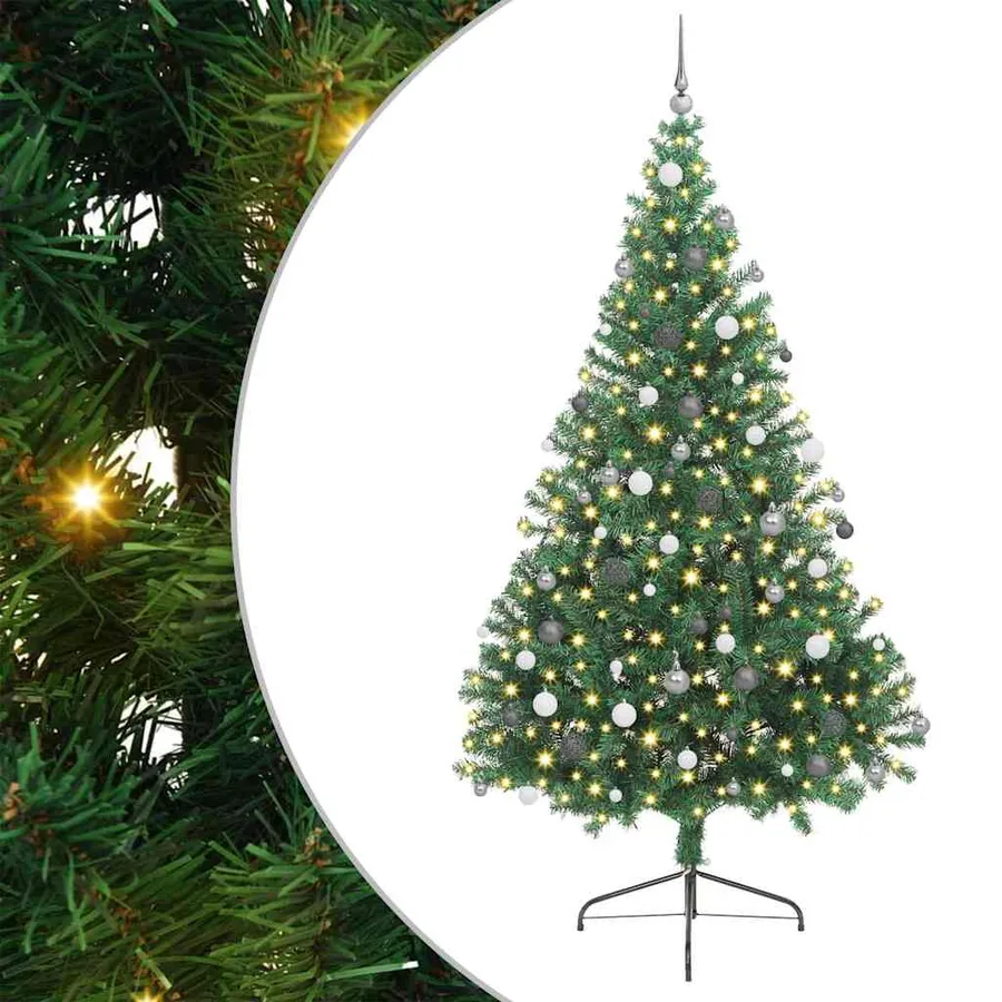 Sapin de Noël artificiel pré-éclairé Vert 240 cm PVC - 2