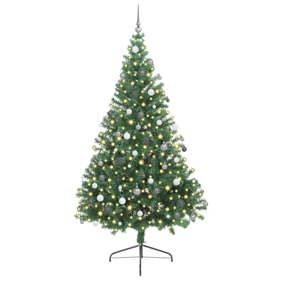 Sapin de Noël artificiel pré-éclairé Vert 240 cm PVC - 3