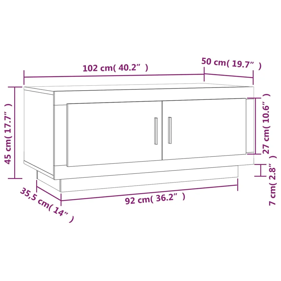 Table basse Chêne marron 102x50x45 cm Bois d'ingénierie - 8
