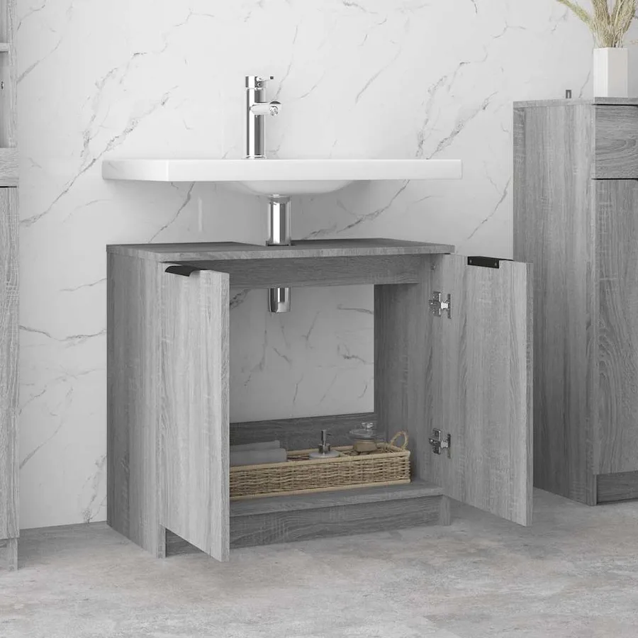 Armoire de bain Sonoma gris 64,5x33,5x59 cm Bois d'ingénierie - 4