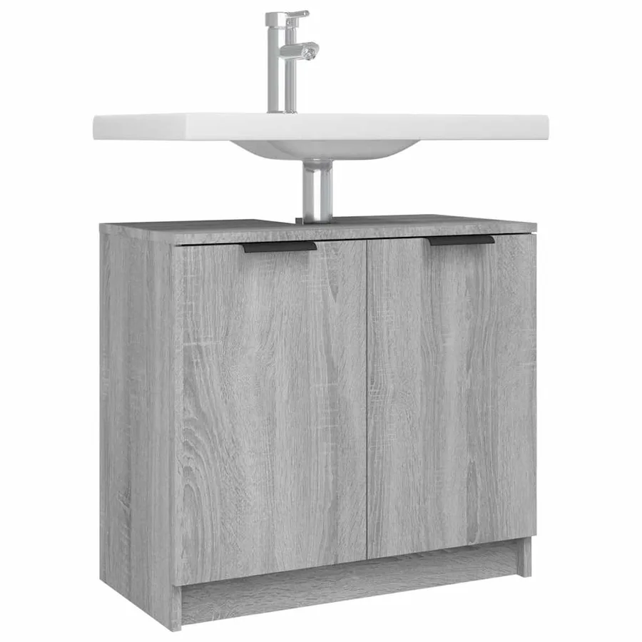 Armoire de bain Sonoma gris 64,5x33,5x59 cm Bois d'ingénierie - 5